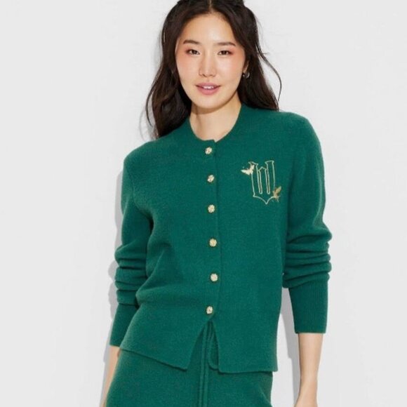 Women's Wicked Movie Graphic Green Cardigan Sweater Paul Tazewell Size XL - Picture 3 of 8